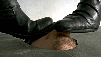 Boot-licking slave in the box