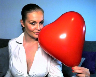 latex gloves and a red balloon