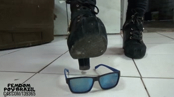 Boot Crush - Squashing Glasses - Femdom POV Brazil