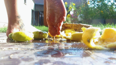 Pretty Crushed Summer - Splashing citrus fruits under your bare feet