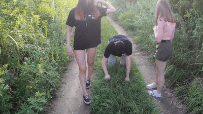 ALISA and DIANA - Walking in the fresh air with the fat idiot - GOPRO CAMERA (mp4)