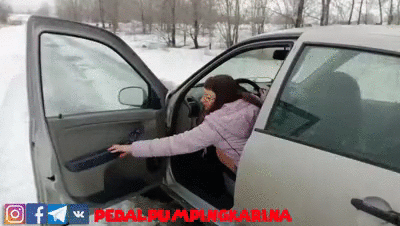 Russian girl Karina gets stuck on the way to the interview