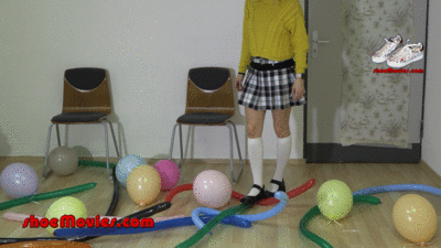 School girl on ballons 1 part C (0272) 4K UltraHD