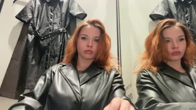 redhead goddess in leather