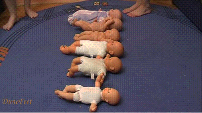Babydolls on the floor