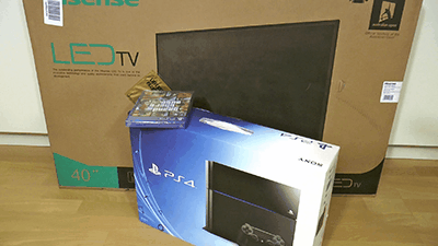 Brand new TV/Playstation 4/Game crushed completely